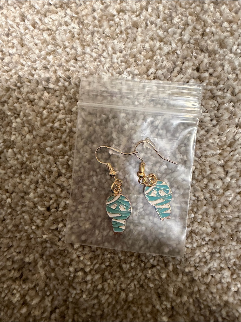 Gold-Tone Teal Swirl Charm Drop Earrings - Women Jewelry